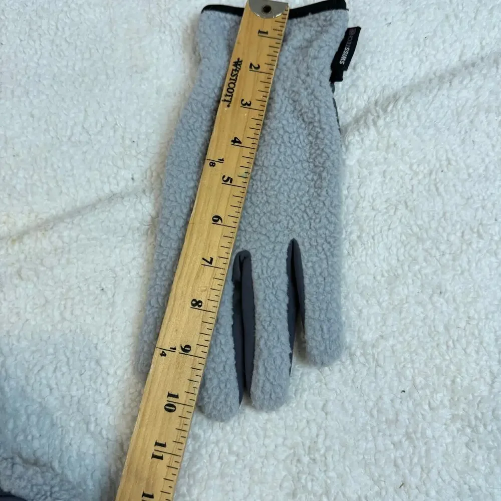 SwissTech Gloves Gray Teddy Fleece Sherpa Tech Compatible Driving Winter Work